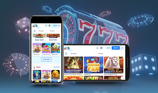 The ICE Casino casino games on smartphone and tablet devices.